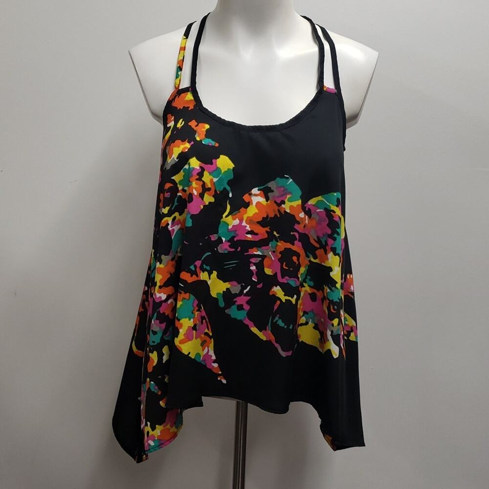 Angie Floral Tank Top Women's Small Strappy Flowy Spring Summer Effortless